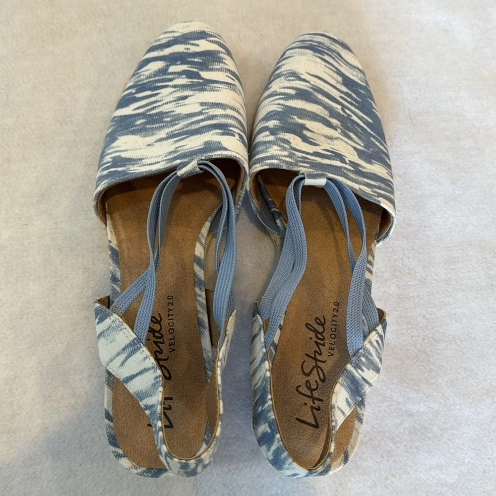 LIFE STRIDE KATRINA 2 Espadrille Strappy SlipOn PlatformWedge Size 9.5 Blue NWOT - Picture 5 of 10
